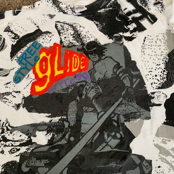 Vintage Free Style Glide All Over Graphic Tee Sz.XL Skater Y2K T-shirt - Picture 2 of 10